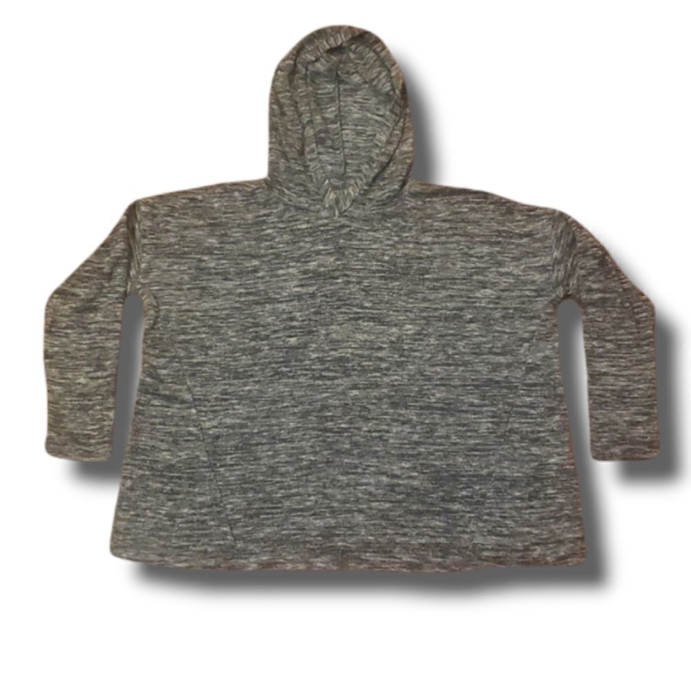 American Eagle Grey Hooded Long Sleeve Shirt Size Small